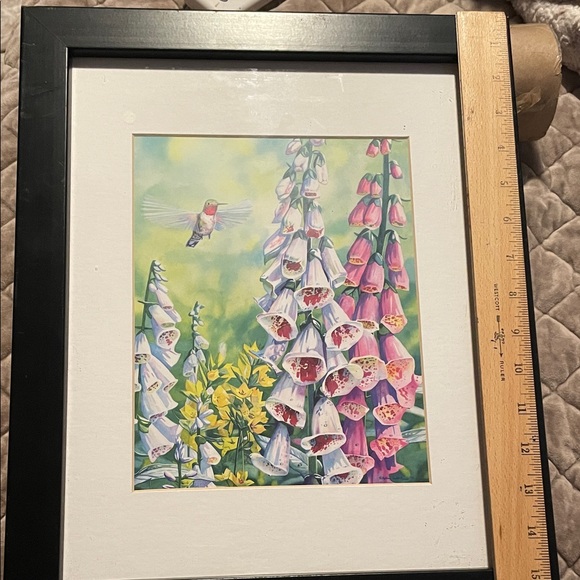 Floral Hummingbird Framed Art